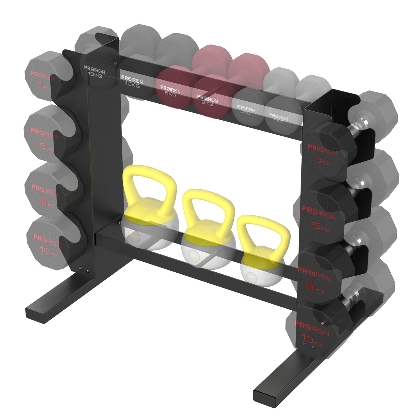 Dumbbell Storage Rack - Steel Rack for Dumbbell and Kettlebell