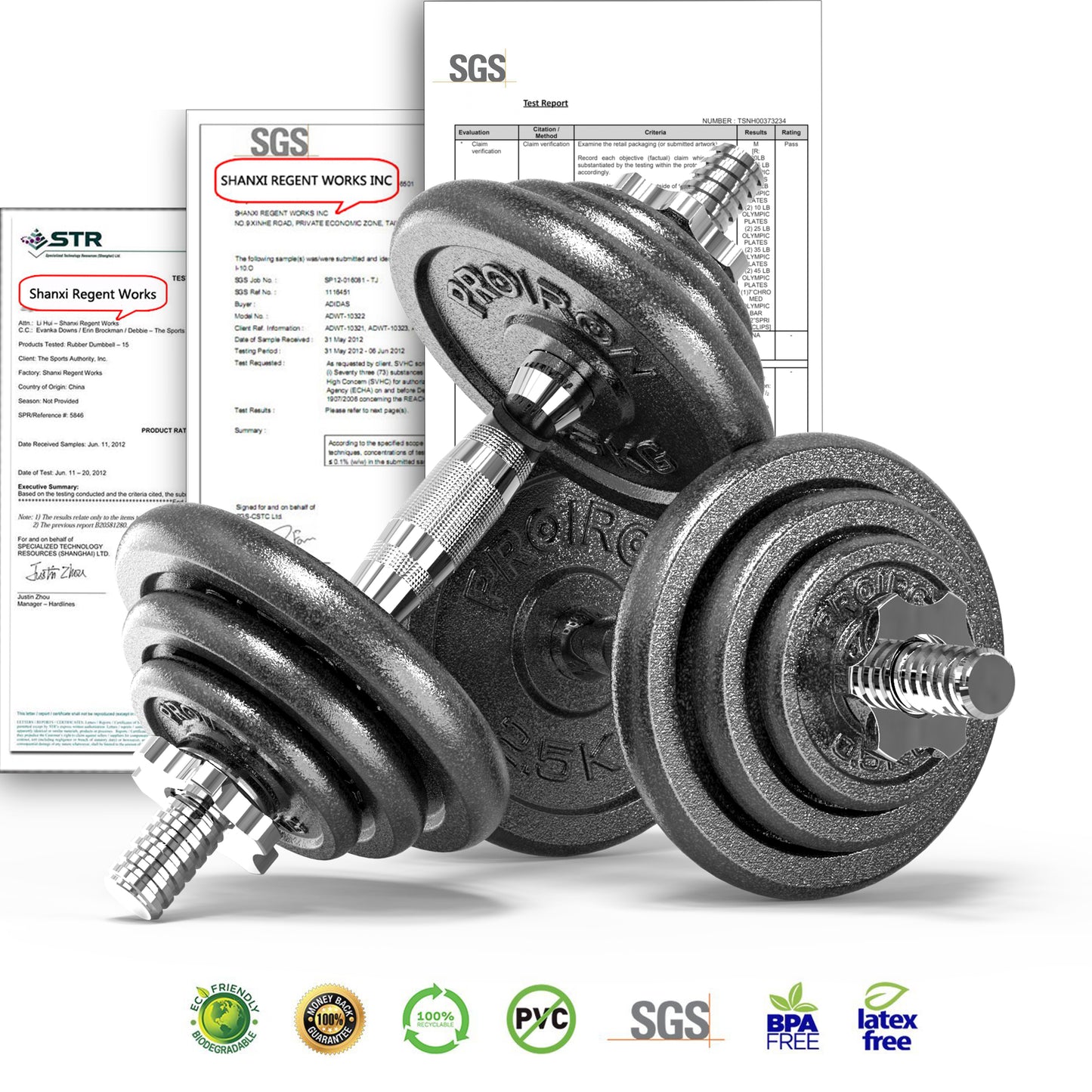 44Lbs Adjustable Dumbbell Set - Cast Iron Dumbbell