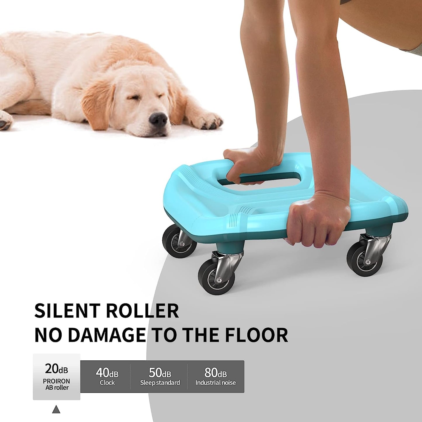 360° Ab Roller with 4 wheels and 2 knee mats