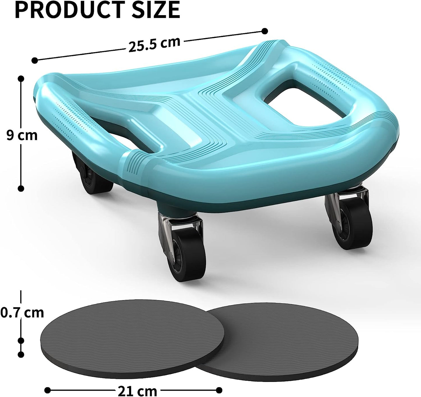 360° Ab Roller with 4 wheels and 2 knee mats
