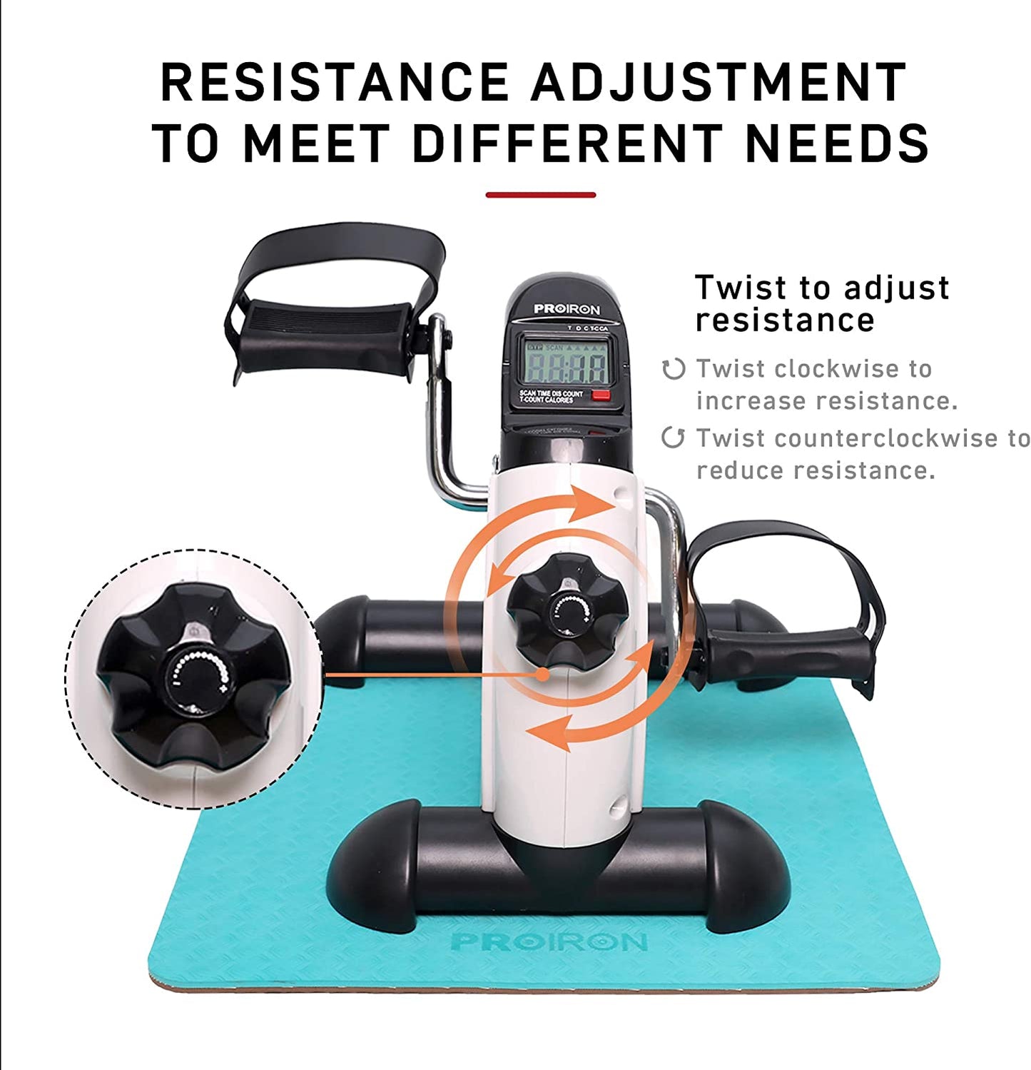 Pedal Exerciser, Mini Exercise Bike with Digital Display