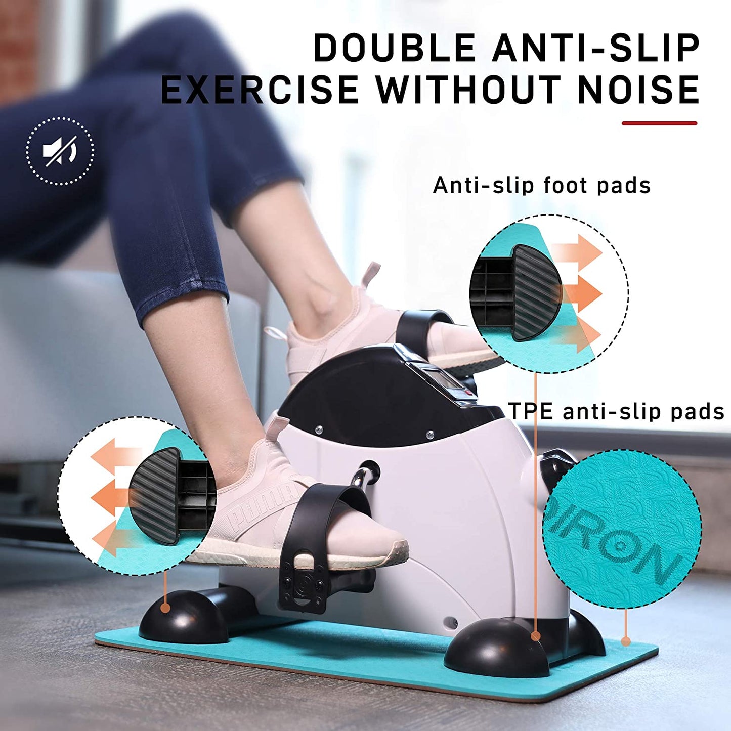 Pedal Exerciser, Mini Exercise Bike with Digital Display
