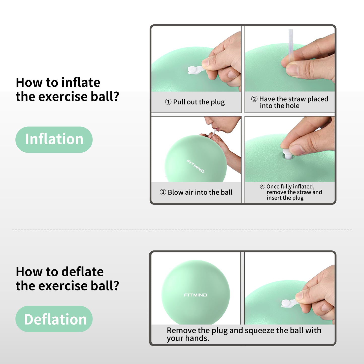 Pilates Ball, Small Exercise Ball - 25cm