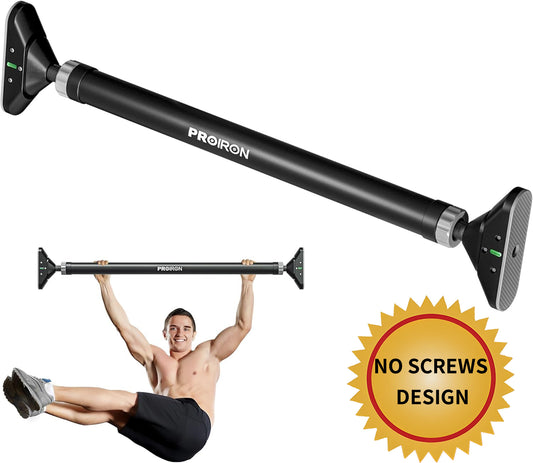 Pull Up Bar, No Screw Design, Thick Steel, 440LB Weight Bearing, Length 28.3in-38.2in, Non-Slip
