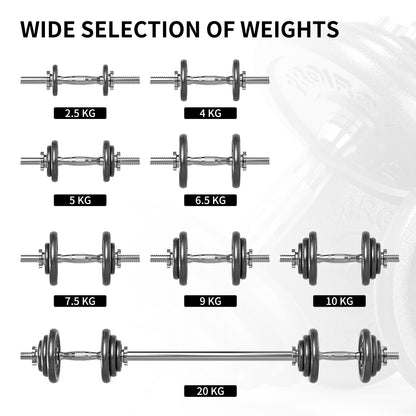 44Lbs Adjustable Dumbbell Set - Cast Iron Dumbbell