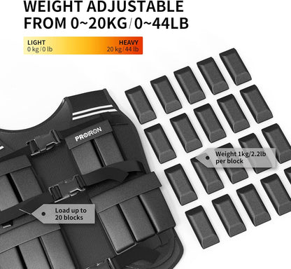 Adjustable Weighted Vest 22LB/44LB
