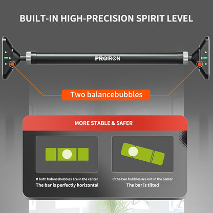 Pull Up Bar, No Screw Design, Thick Steel, 440LB Weight Bearing, Length 28.3in-38.2in, Non-Slip