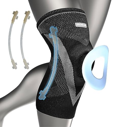 Fitness Knee Sleeve with Patella Gel Pad & Side Stabilizers