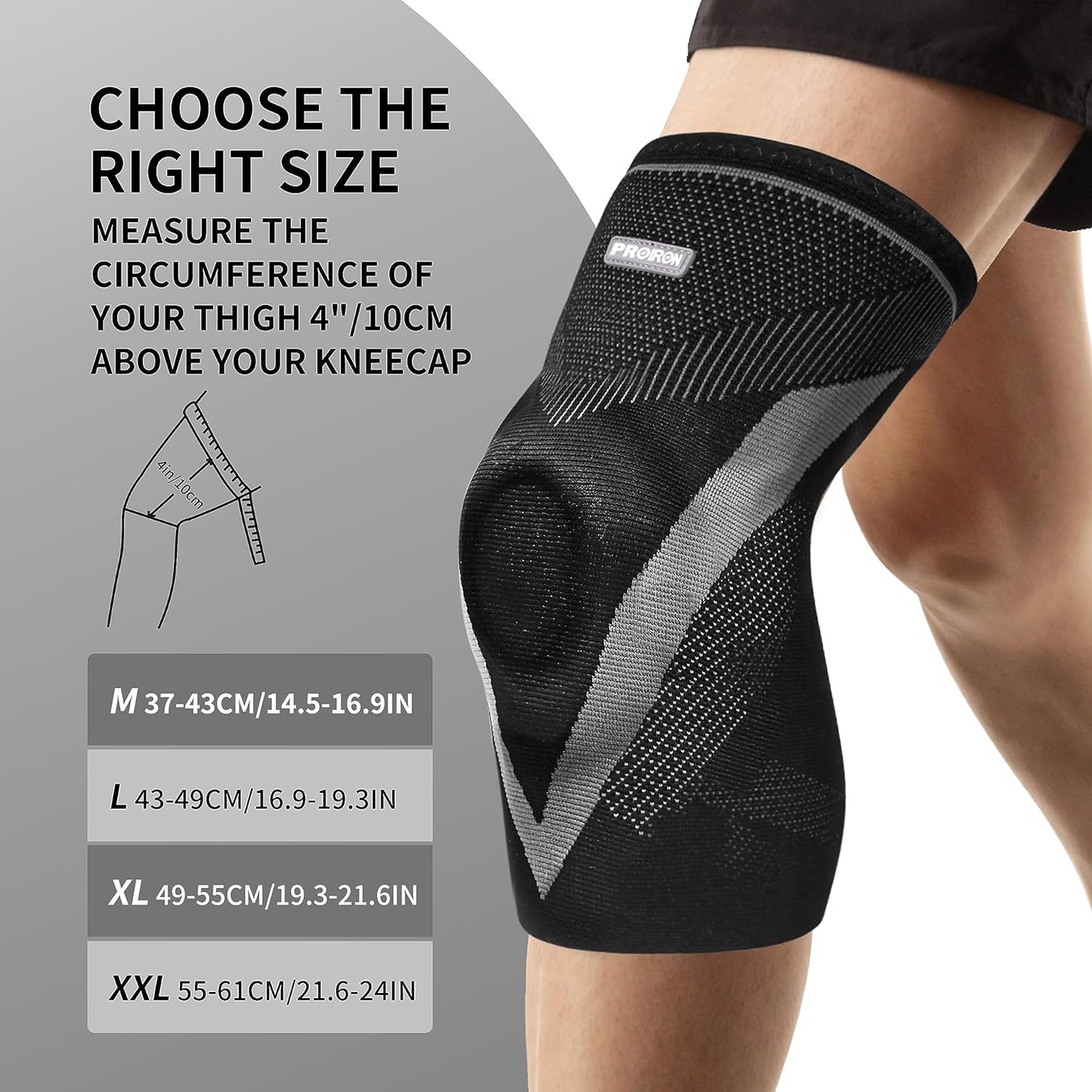 Fitness Knee Sleeve with Patella Gel Pad & Side Stabilizers